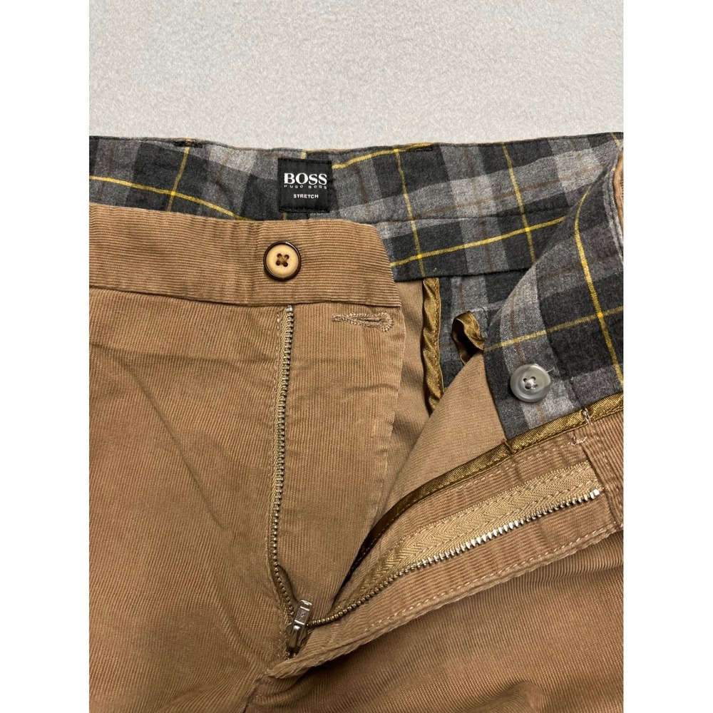 Hugo Boss Crigan1-W-US Mens Camel Brown Stretch Corduroy Regular Fit Pants 36R